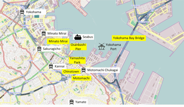 Peta kawasan pelabuhan Yokohama