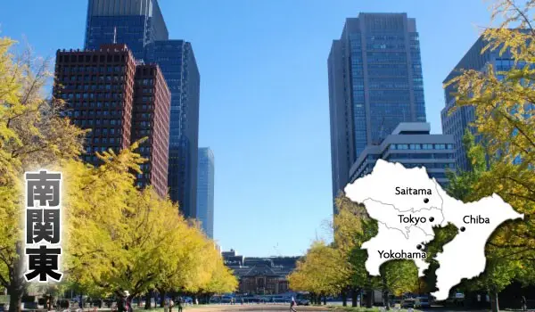 Karte Japans und seiner 8 Regionen