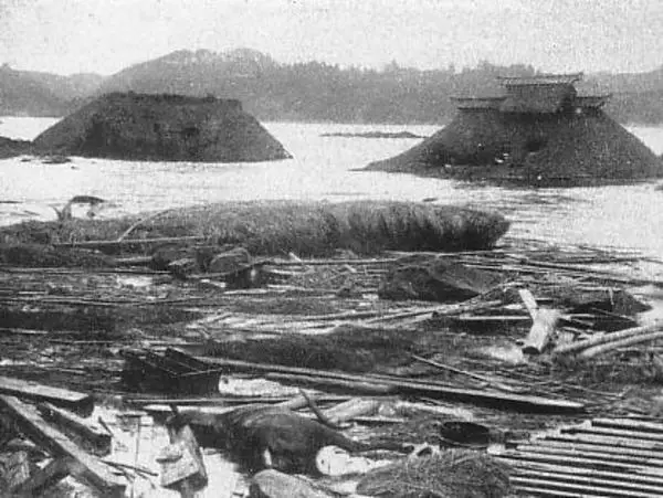 Das Meiji-Sanriku-Erdbeben Tsunami nach dem Meiji-Sanriku-Erdbeben