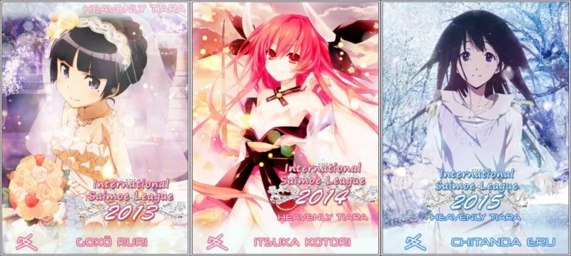 Collage mit verschiedenen beliebten Anime-Waifus in klassischen Posen, beliebte weibliche Anime-Charaktere