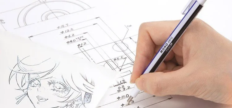 Desenho de mangá em progresso com traços e estrutura visível