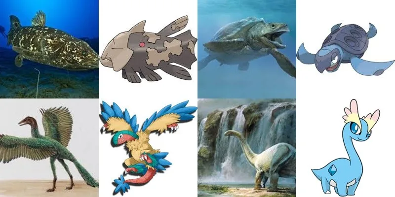 Gambar kedua Pokémon fosil yang terinspirasi dari hewan nyata