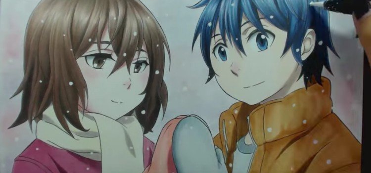 Erased — Satoru criança caminha pela cidade do passado