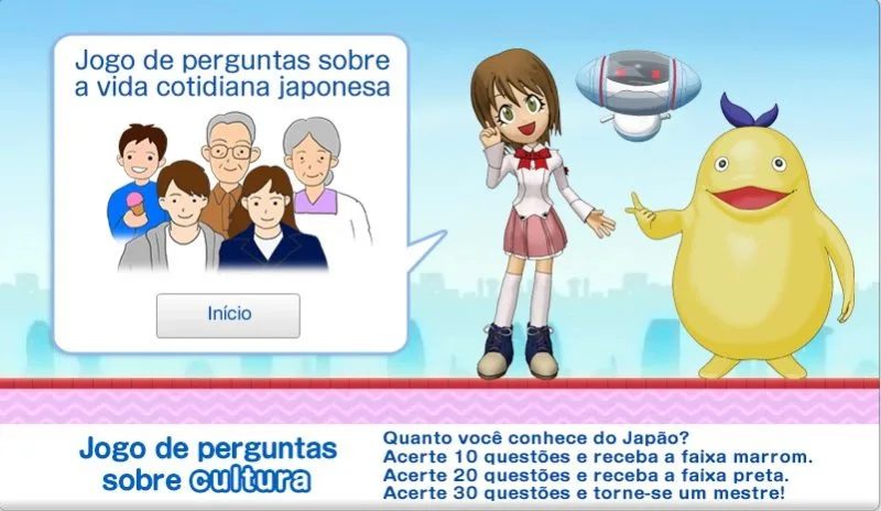 Curso de japonês da NHK Anime Welcome to the NHK usado para ilustrar o curso gratuito da NHK