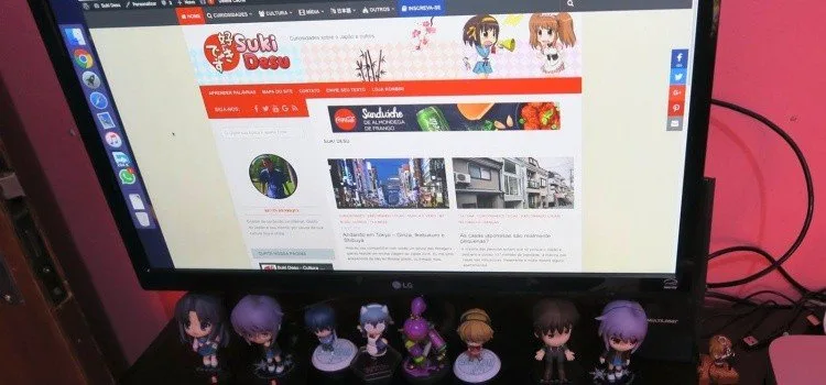 Notebook exibindo um site usado como exemplo de aplicação online
