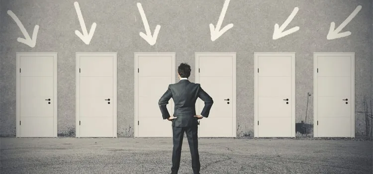 Every door you open is a choice about where your time goes Several doors representing the daily choices that shape time management