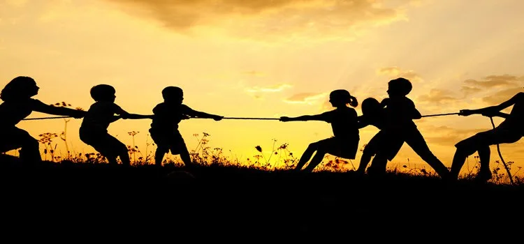 Productivity is closer to a long pull on a rope than a single push A person pulling a rope, a metaphor for sustained effort in time management