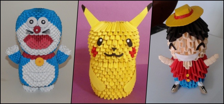 Origami modular anime Susunan origami modular membentuk karakter anime