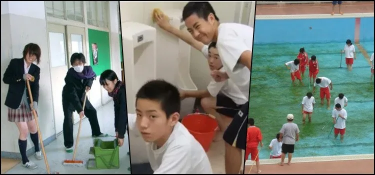 Como os alunos fazem a limpeza das escolas no Japão? limpeza, escolas, alunos, Japão