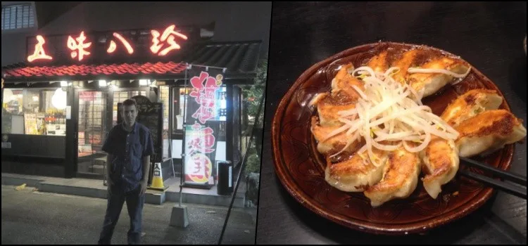 Gyoza em Hamamatsu, especialidade local Prato de gyoza em Hamamatsu, uma das especialidades da cidade