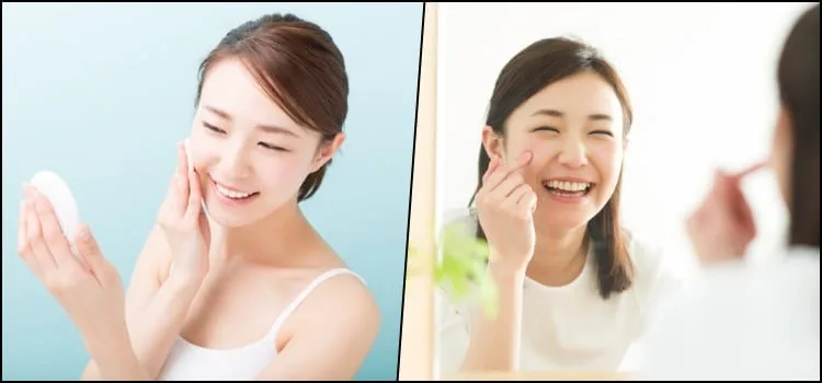 Pele bem cuidada com rotina japonesa Rosto com pele bem cuidada associado a hábitos de skin care japonesa