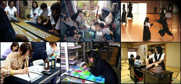 Estudantes japoneses participando de atividades de clube