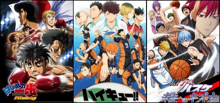 ปก Hajime no Ippo, Haikyuu และ Kuroko no Basket ปก Hajime no Ippo, Haikyuu และ Kuroko no Basket เรียงกัน