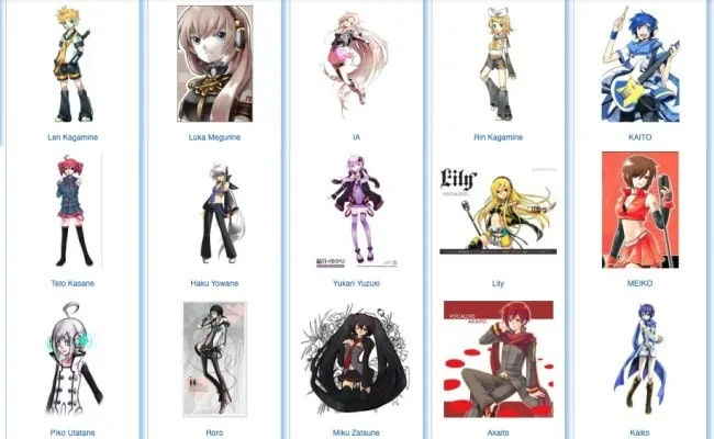 O que é Vocaloid? - Lista de personagens vocaloid
