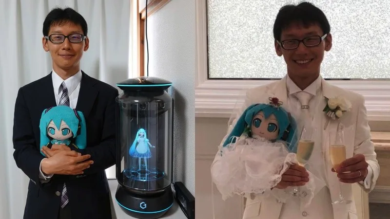 O “casamento” de Hatsune Miku com Akihiko O "casamento" de Hatsune Miku com Akihiko