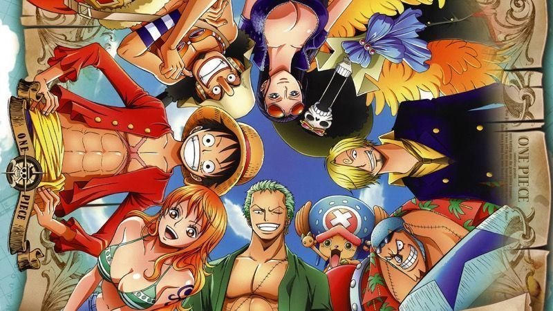 Luffy e o bando em One Piece Monkey D. Luffy e os Piratas do Chapéu de Palha em One Piece