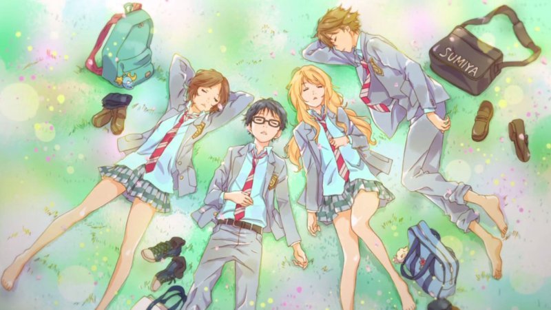 Shigatsu wa Kimi no Uso — Kaori toca violino sob o holofote