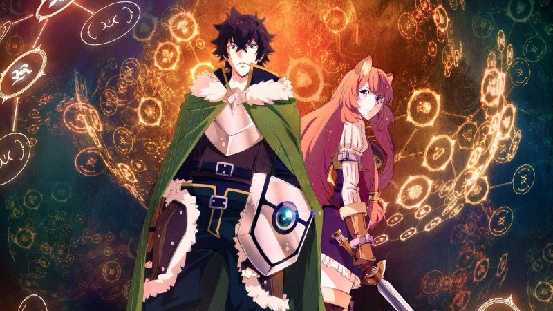 Naofumi Iwatani em The Rising of the Shield Hero Naofumi Iwatani com o escudo lendário em The Rising of the Shield Hero