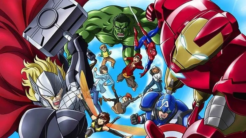 Anime Marvel e DC con supereroi occidentali