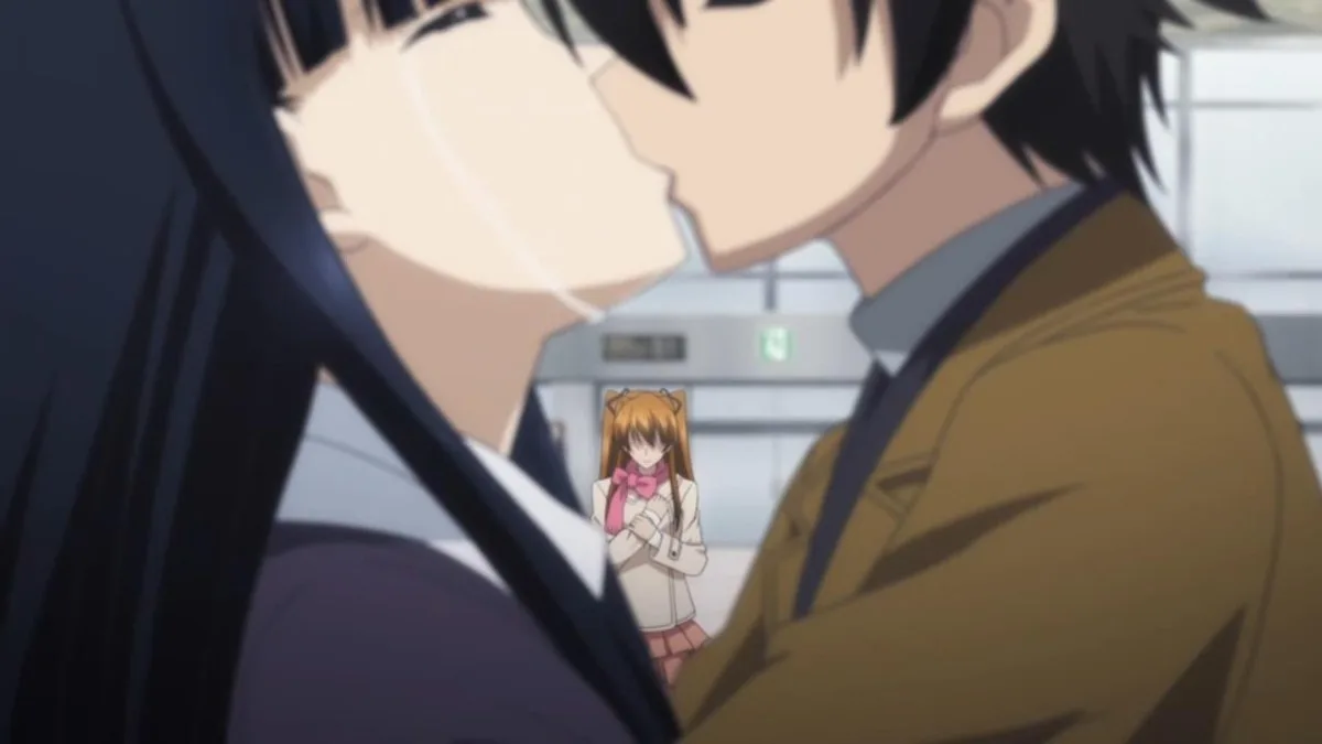 Kazusa กับ Haruki จูบกันอย่างเต็มไปด้วยน้ำตา ขณะที่ Setsuna มองอยู่เบื้องหลังอย่างสิ้นหวัง