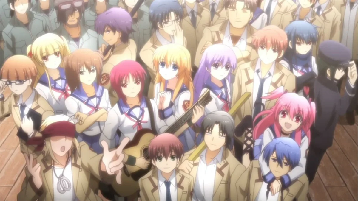 Angel Beats! — 교복을 입고 무기를 든 SSS 멤버들