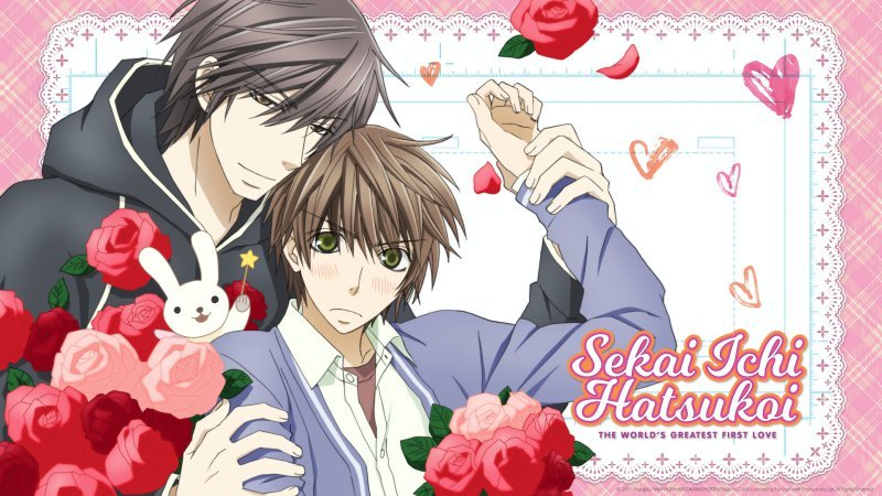 Ritsu e Takano no escritório de mangá de Sekaiichi Hatsukoi