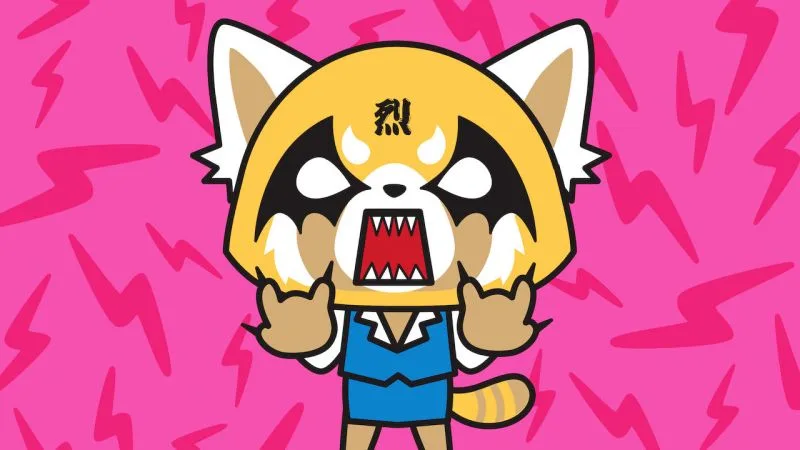ภาพตัวละครอากิโระ แรคคูนสาวออฟฟิศ ในสไตล์อนิเมะจากเรื่อง Aggretsuko