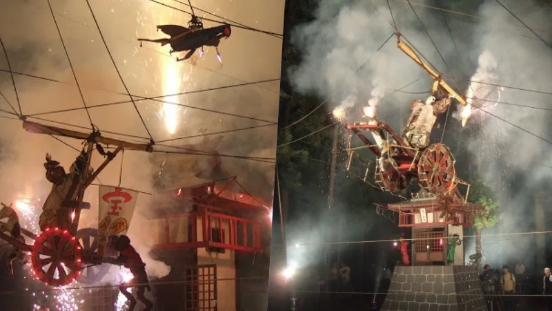 Guia Hanabi Taikai - Os fogos de artifício no Japão Tsunamibi - Fogos de artifício com marionetes