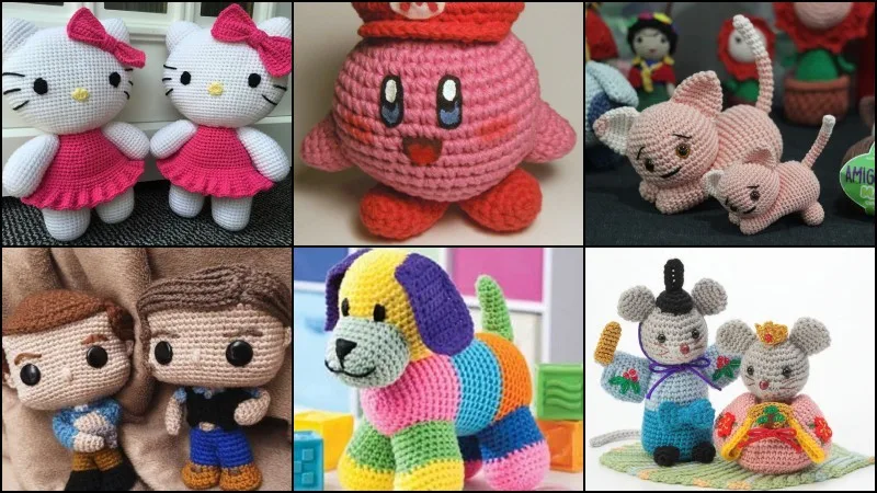 Pequeno boneco amigurumi feito em crochê