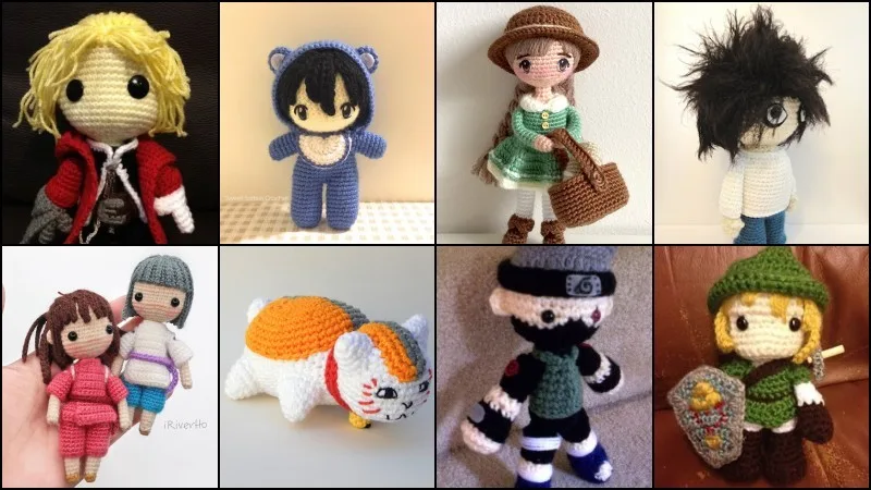 Personagem em amigurumi com estilo kawaii