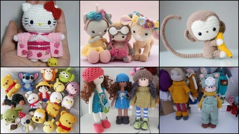 Boneco amigurumi sem boca em estilo kawaii