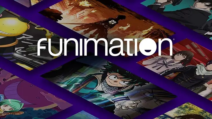 Logo e catálogo da Funimation usados para ilustrar animes dublados