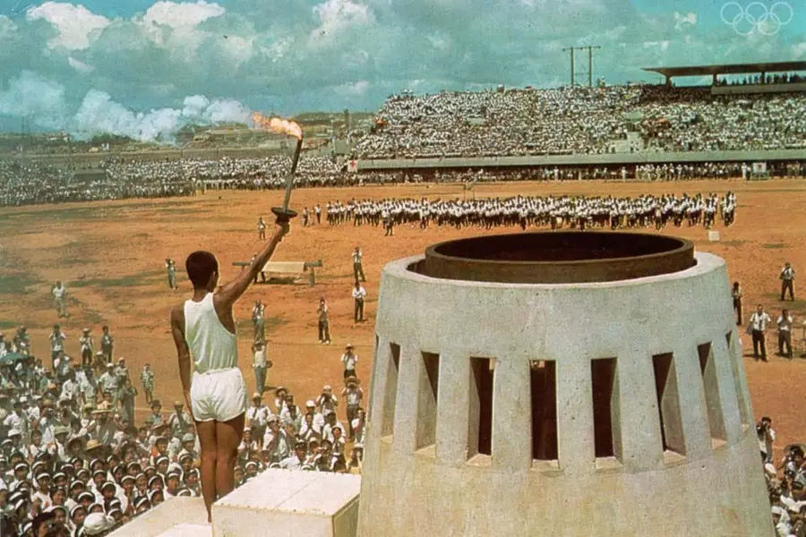 Memória olímpica de Tóquio 1964 Imagem histórica relacionada às Olimpíadas de Tóquio 1964
