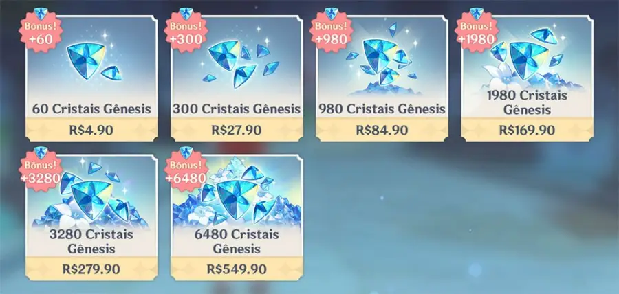 แพ็กเกจ Genesis Crystals ใน Genshin Impact ภาพรวมขนาดแพ็กเกจและราคา Genesis Crystals ในร้านค้าทางการของ Genshin Impact