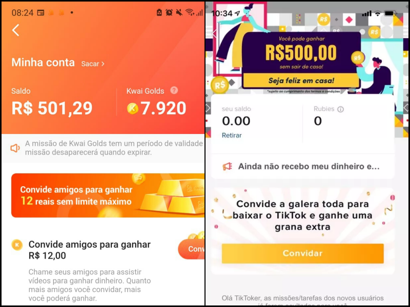 TikTok 리워드 화면 틱톡 리워드 화면을 보여주는 일러스트, 보상 수령 버튼과 코인 아이콘이 보임