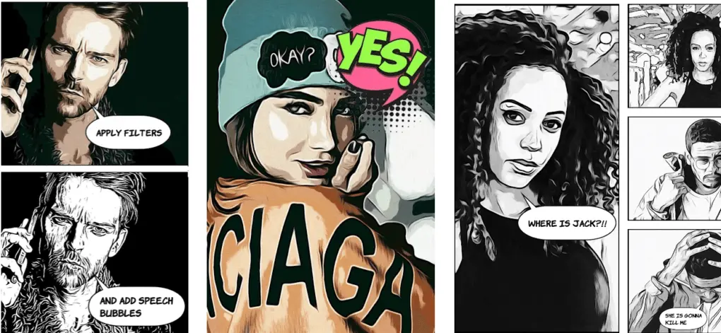 Comica: Foto mit Comic-Filter, Sprechblase und Rahmen
