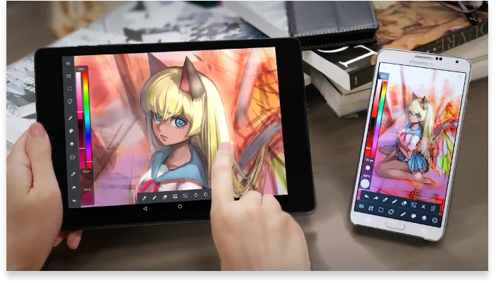 Aplicativo de desenho digital usado para criar ilustrações e personagens