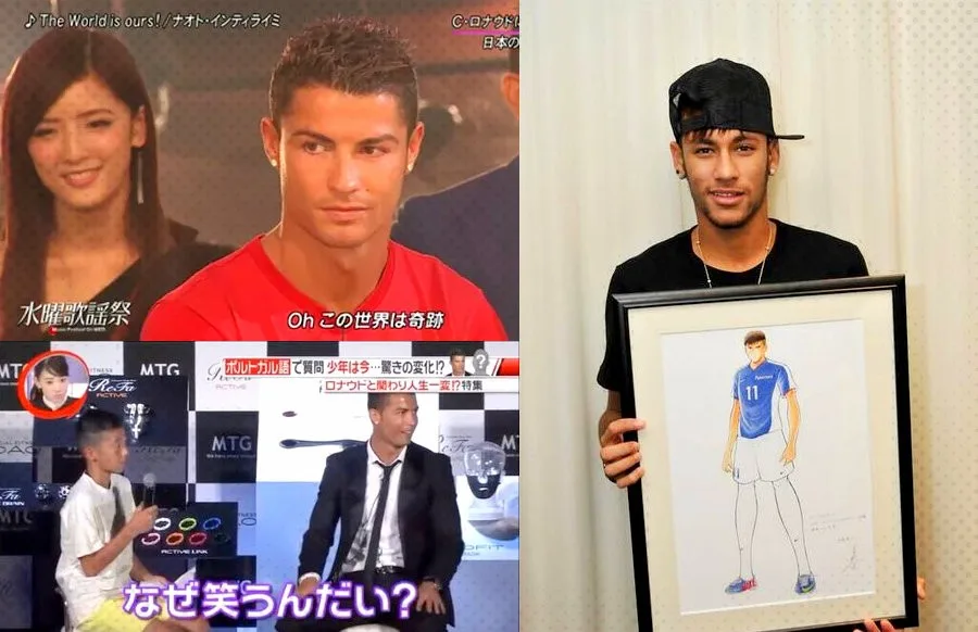 Cristiano Ronaldo e Neymar: participações na TV japonesa