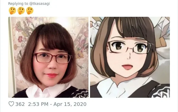 Foto trasformata in versione anime con Selfie 2 Waifu