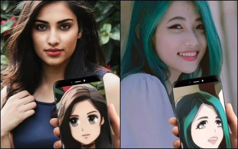 TwinFACE: Selfie nach der Umwandlung in einen Anime-Charakter
