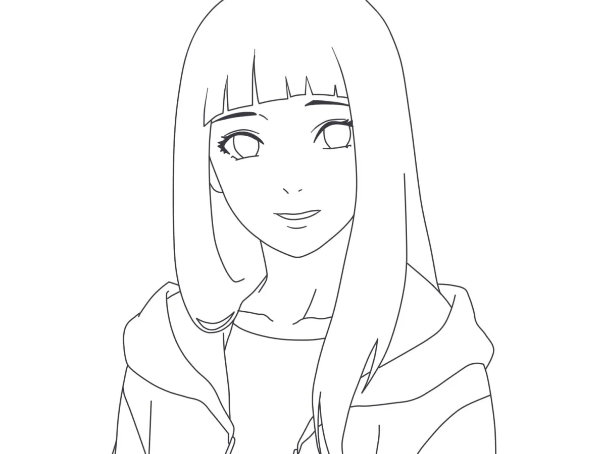 Hinata Hyuga avec ses longs cheveux foncés et ses yeux clairs