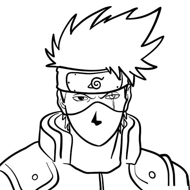 Kakashi Hatake avec son masque et l'œil du Sharingan visible