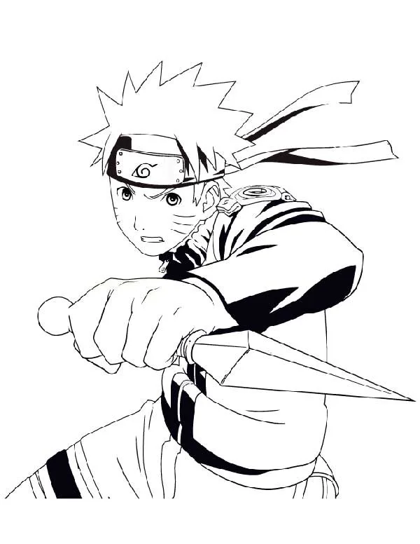Naruto Uzumaki en pleine action avec des bandages et sa veste orange