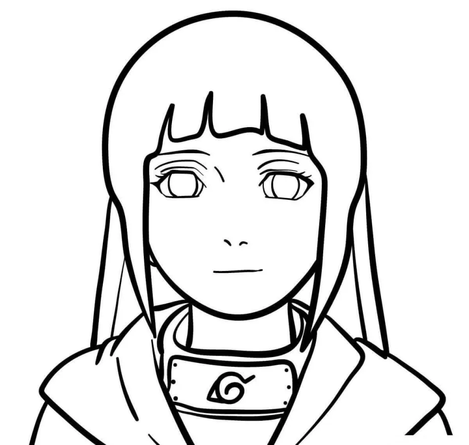 Portrait d'Hinata Hyuga avec les yeux Byakugan activés