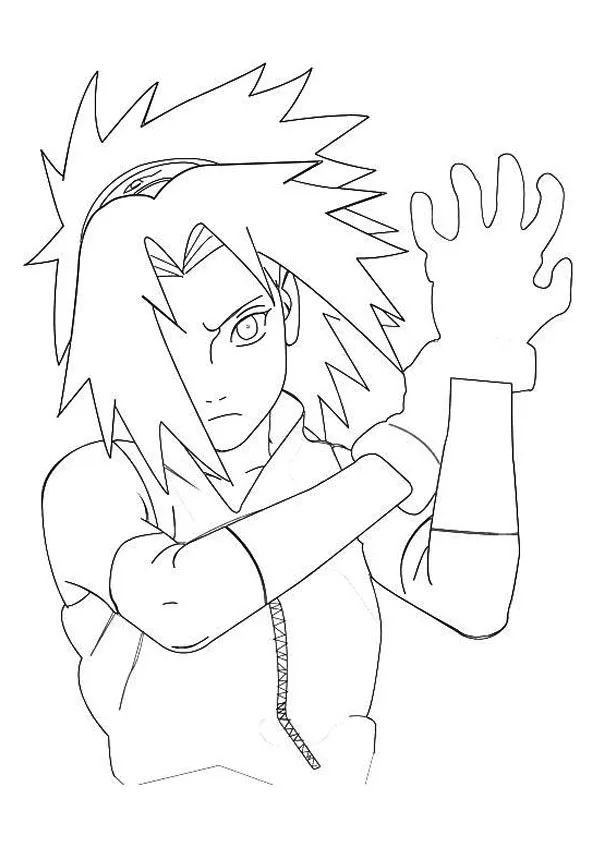 Gros plan de Sakura Haruno avec son bandeau ninja et un regard concentré