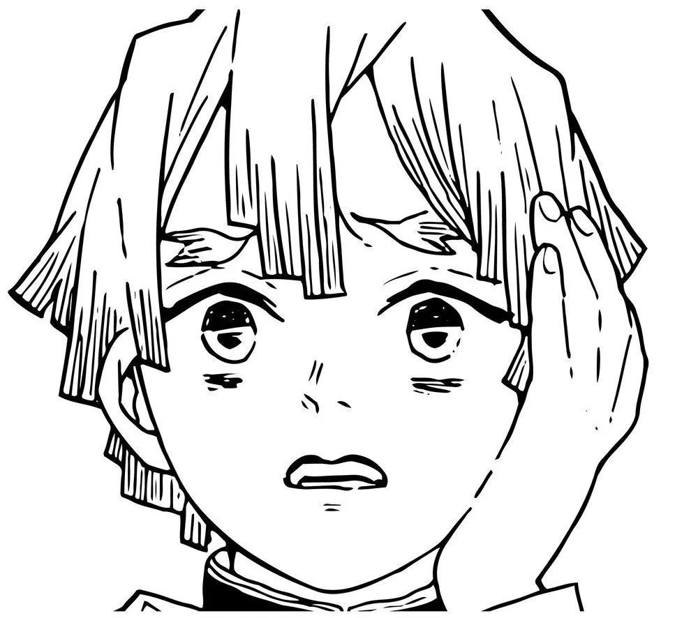 Page à colorier de Zenitsu Agatsuma variante 2 en pose