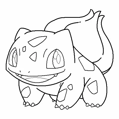 Pagina da colorare Bulbasaur variante 1 con i bulbi sulla schiena