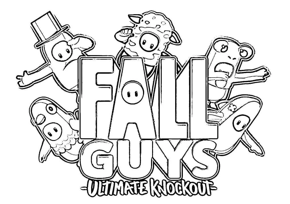 Fall Guys 색칠공부 도안 5번: 독특한 디자인의 젤리빈 캐릭터