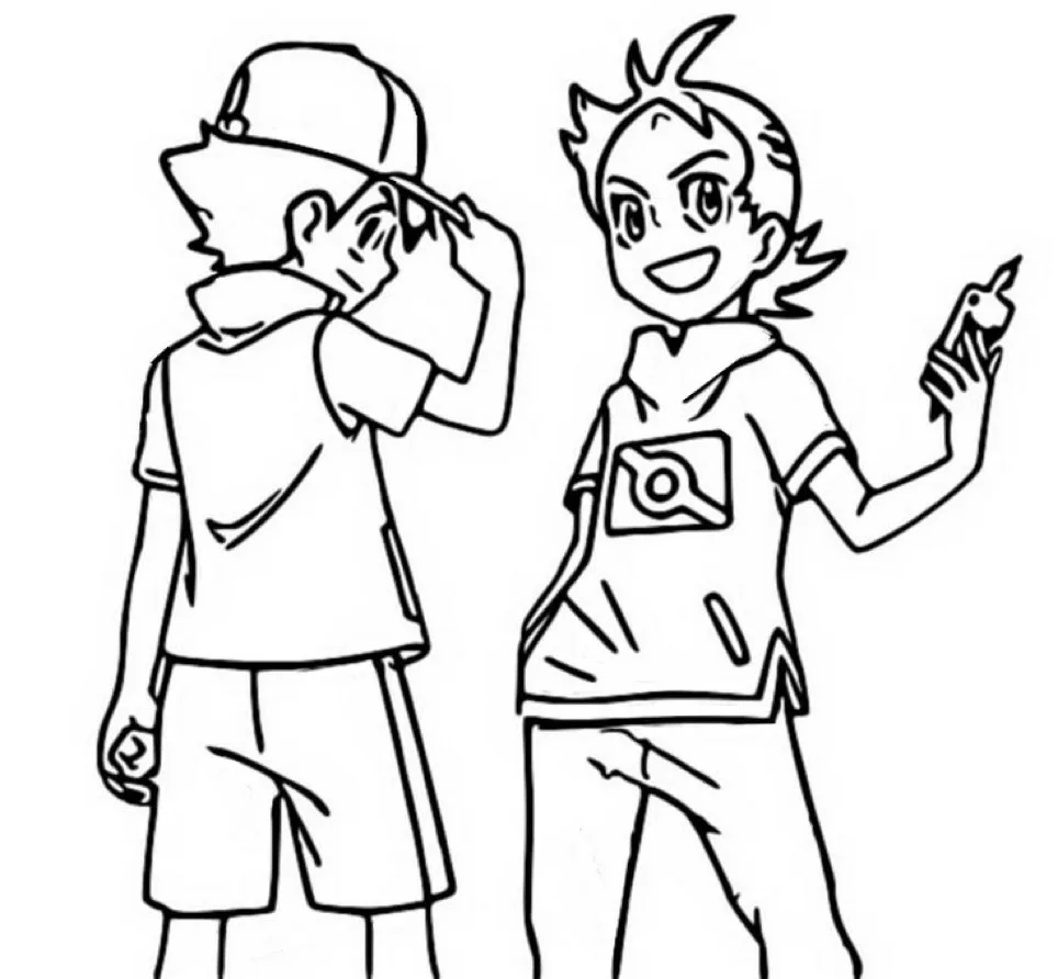Pagina da colorare Allenatore Pokémon variante 5 come allenatrice