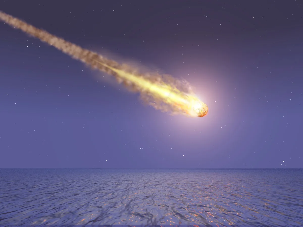 Meteorite falling into the sea